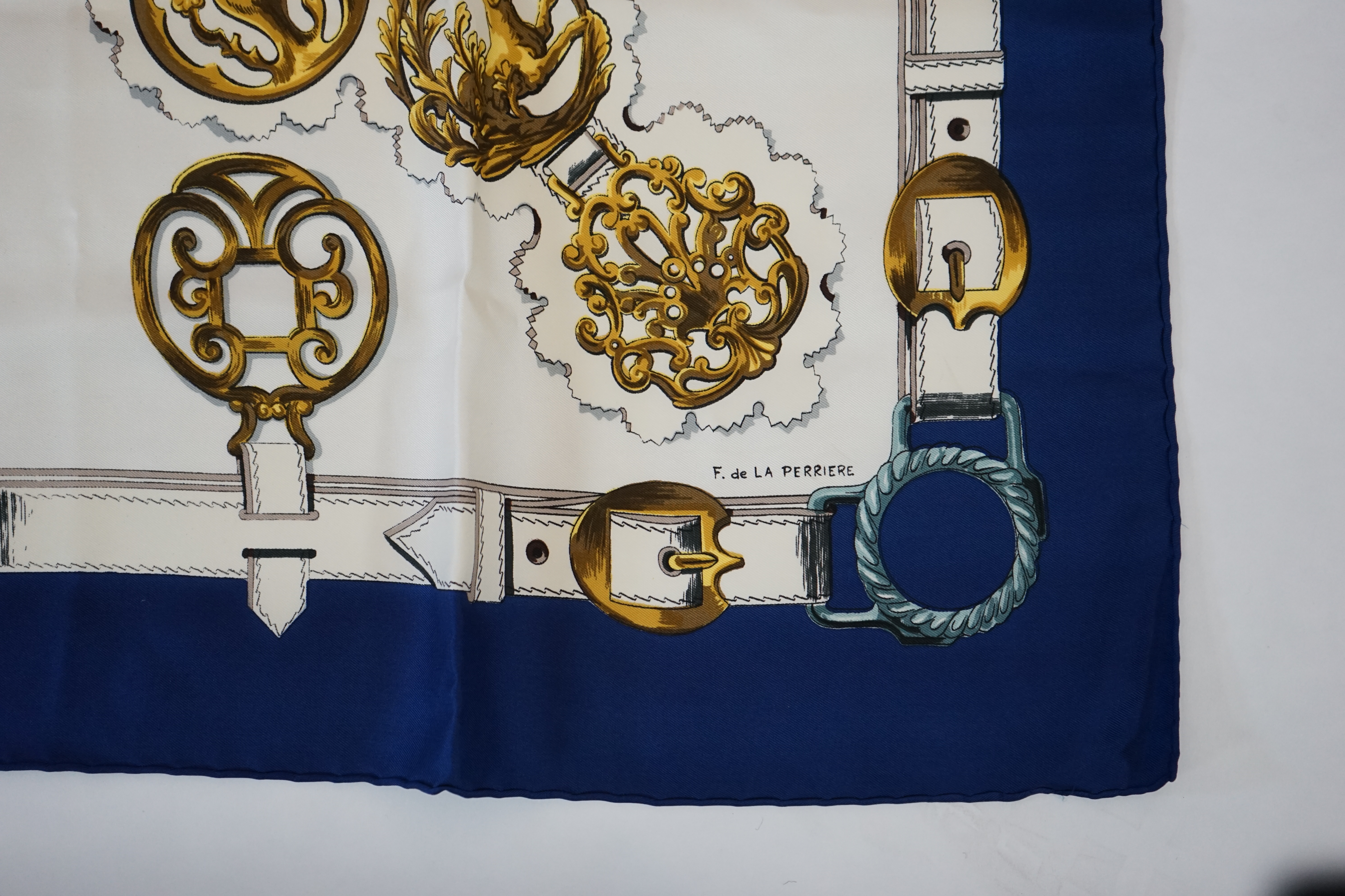 A Hermès Vintage Equestrian Silk Scarf, 